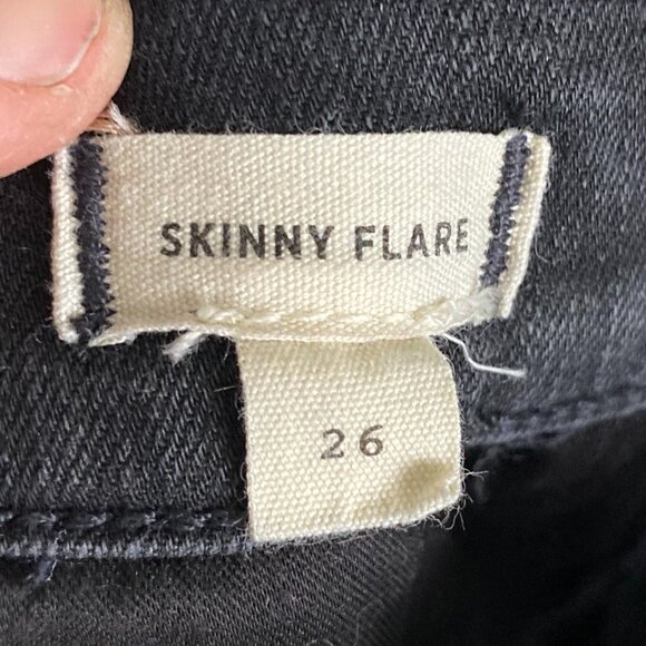 Madewell Skinny Flare High Rise Black Wash Jeans Size 26 / 31.5 Inch Inseam - Picture 4 of 7